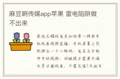 麻豆啊传媒app苹果 雷电陷阱做不出来