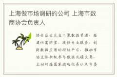 上海做市场调研的公司 上海市数商协会负责人