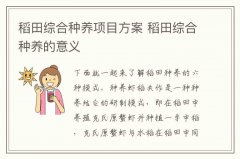 稻田综合种养项目方案 稻田综合种养的意义